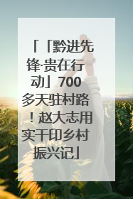 「黔进先锋·贵在行动」700多天驻村路！赵大志用实干印乡村振兴记