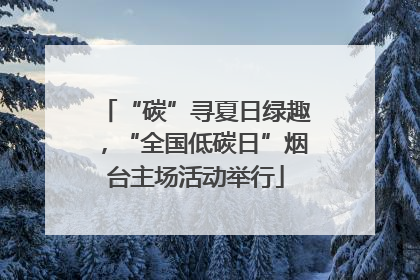 “碳”寻夏日绿趣，“全国低碳日”烟台主场活动举行