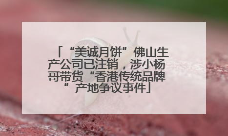 “美诚月饼”佛山生产公司已注销，涉小杨哥带货“香港传统品牌”产地争议事件