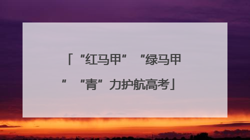 “红马甲”“绿马甲”“青”力护航高考