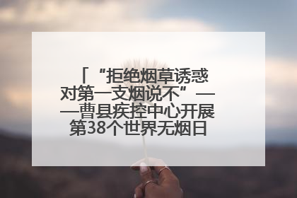 “拒绝烟草诱惑 对第一支烟说不”——曹县疾控中心开展第38个世界无烟日科普宣传活动