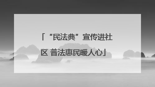 “民法典”宣传进社区 普法惠民暖人心