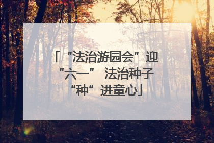 “法治游园会”迎“六一” 法治种子“种”进童心