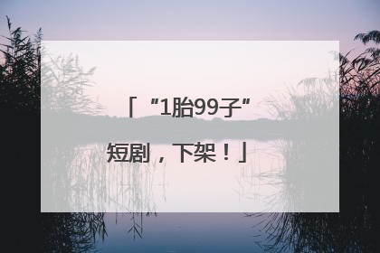 “1胎99子”短剧，下架！