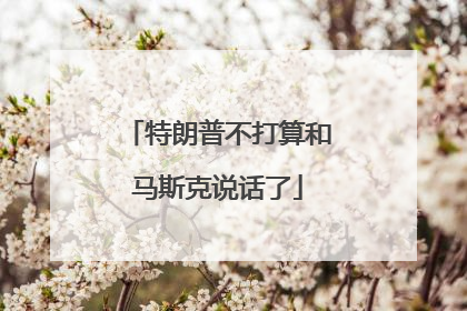 特朗普不打算和马斯克说话了