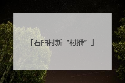 石臼村新“村播”