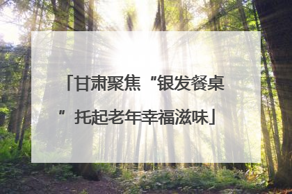 甘肃聚焦“银发餐桌”托起老年幸福滋味