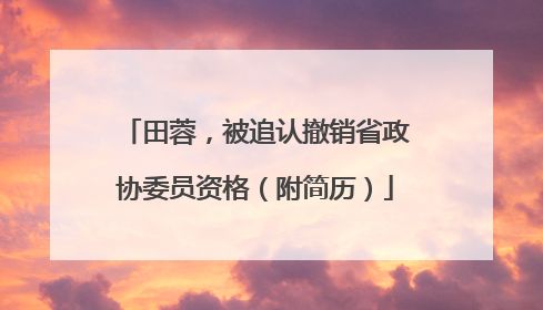 田蓉，被追认撤销省政协委员资格（附简历）