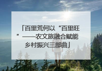 百里荒何以“百里旺”——农文旅融合赋能乡村振兴三部曲