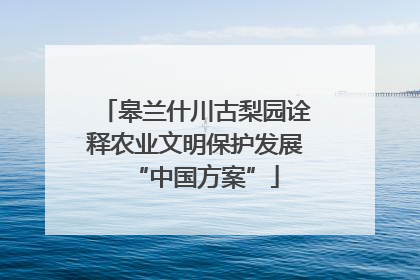 皋兰什川古梨园诠释农业文明保护发展“中国方案”