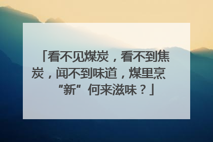 看不见煤炭，看不到焦炭，闻不到味道，煤里烹“新”何来滋味？