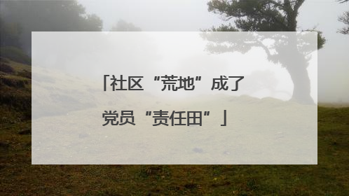 社区“荒地”成了党员“责任田”