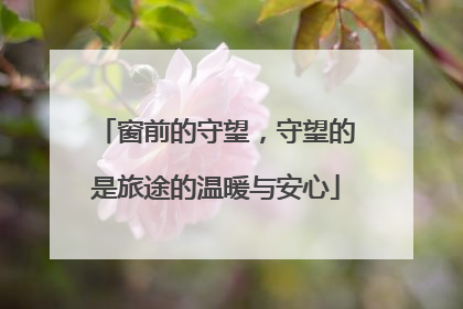 窗前的守望，守望的是旅途的温暖与安心