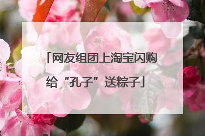 网友组团上淘宝闪购给“孔子”送粽子