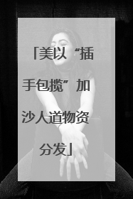 美以“插手包揽”加沙人道物资分发