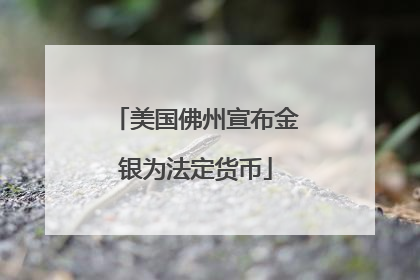 美国佛州宣布金银为法定货币