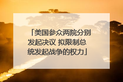 美国参众两院分别发起决议 拟限制总统发起战争的权力