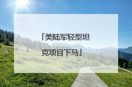 美陆军轻型坦克项目下马