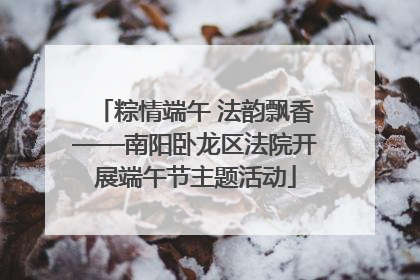 粽情端午 法韵飘香——南阳卧龙区法院开展端午节主题活动