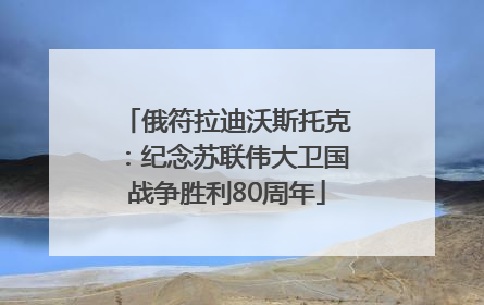 俄符拉迪沃斯托克：纪念苏联伟大卫国战争胜利80周年