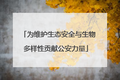为维护生态安全与生物多样性贡献公安力量
