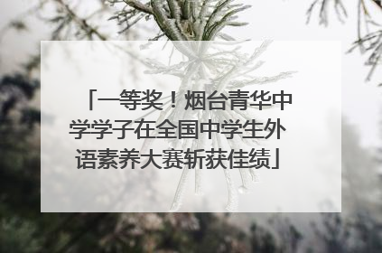 一等奖！烟台青华中学学子在全国中学生外语素养大赛斩获佳绩
