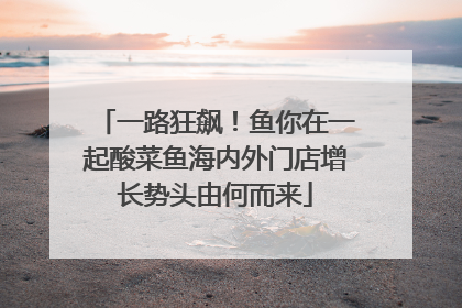 一路狂飙！鱼你在一起酸菜鱼海内外门店增长势头由何而来