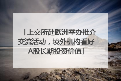 上交所赴欧洲举办推介交流活动，境外机构看好A股长期投资价值