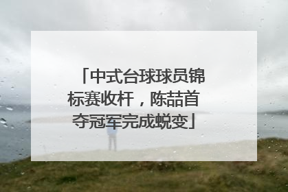 中式台球球员锦标赛收杆，陈喆首夺冠军完成蜕变