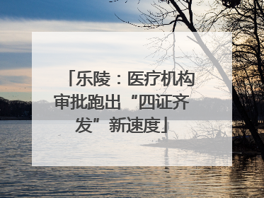 乐陵：医疗机构审批跑出“四证齐发”新速度