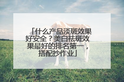 什么产品淡斑效果好安全？美白祛斑效果最好的排名第一，搭配抄作业