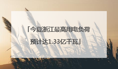 今夏浙江最高用电负荷预计达1.33亿千瓦