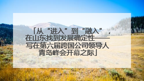 从“进入”到“融入”，在山东找到发展确定性——写在第六届跨国公司领导人青岛峰会开幕之际
