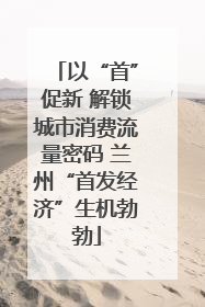 以“首”促新 解锁城市消费流量密码 兰州“首发经济”生机勃勃