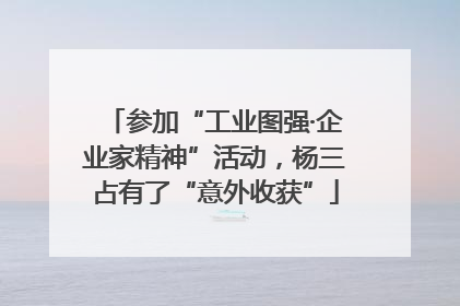 参加“工业图强·企业家精神”活动，杨三占有了“意外收获”