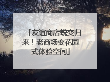 友谊商店蜕变归来！老商场变花园式体验空间