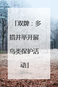 双牌：多措并举开展鸟类保护活动