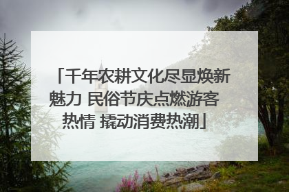 千年农耕文化尽显焕新魅力 民俗节庆点燃游客热情 撬动消费热潮