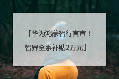 华为鸿蒙智行官宣！智界全系补贴2万元