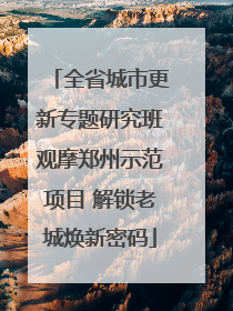 全省城市更新专题研究班观摩郑州示范项目 解锁老城焕新密码