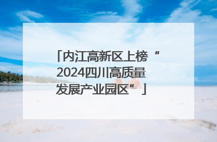 内江高新区上榜“2024四川高质量发展产业园区”