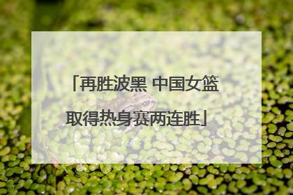 再胜波黑 中国女篮取得热身赛两连胜
