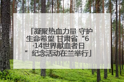 凝聚热血力量 守护生命希望 甘肃省“6 ·14世界献血者日”纪念活动在兰举行