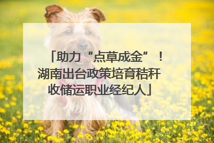 助力“点草成金”！湖南出台政策培育秸秆收储运职业经纪人
