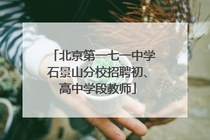 北京第一七一中学石景山分校招聘初、高中学段教师