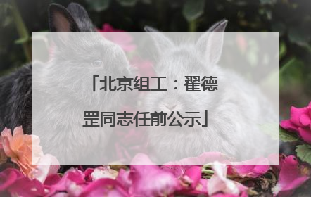 北京组工：翟德罡同志任前公示