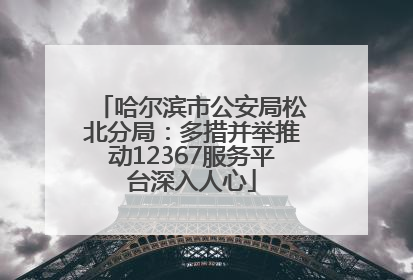 哈尔滨市公安局松北分局：多措并举推动12367服务平台深入人心