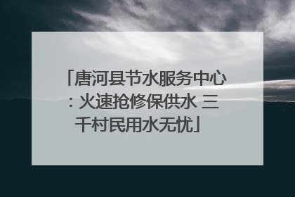 唐河县节水服务中心：火速抢修保供水 三千村民用水无忧