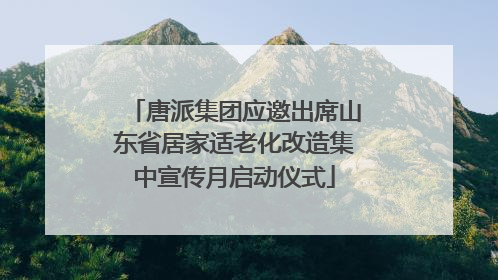 唐派集团应邀出席山东省居家适老化改造集中宣传月启动仪式