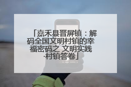 嘉禾县晋屏镇：解码全国文明村镇的幸福密码之 文明实践·村镇答卷